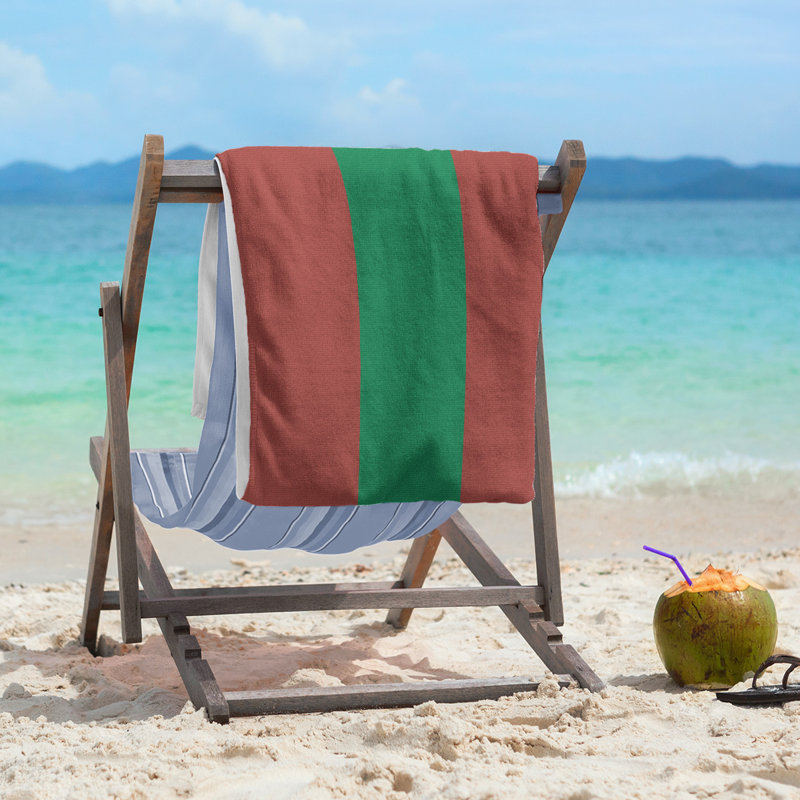 Lightweight Beach Towel, Gold/Green