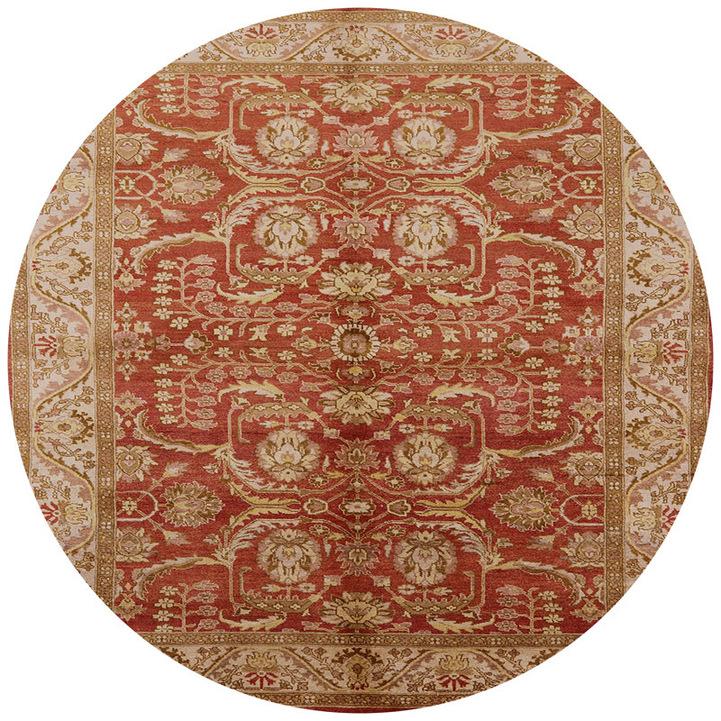 Tapis oriental rouge / beige, Rond 6 pi
