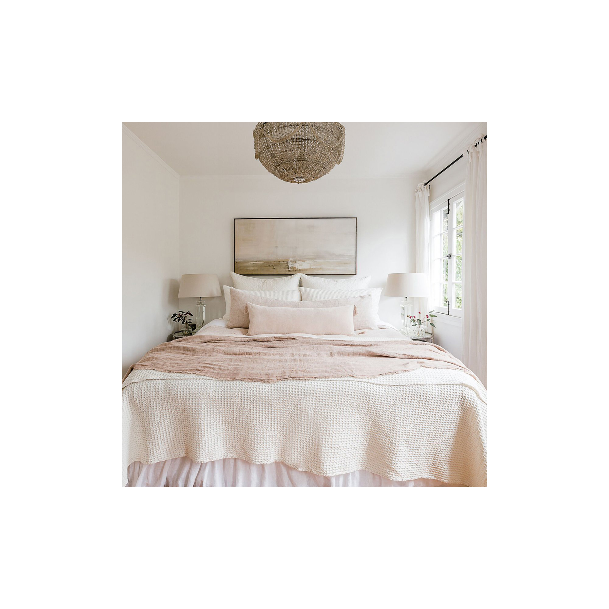 Bianca Velvet Pillow Cover & Insert, Down/Feather, Rectangle 14" H x 40" W, Blush