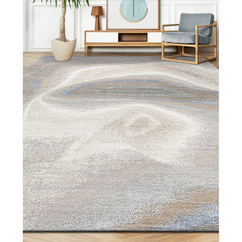 Tapis rectangulaire noué à la main, Rectangle de 5 pi x 8 pi
