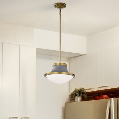 Vanek 1-Light Dimmable Steel Schoolhouse Pendant 