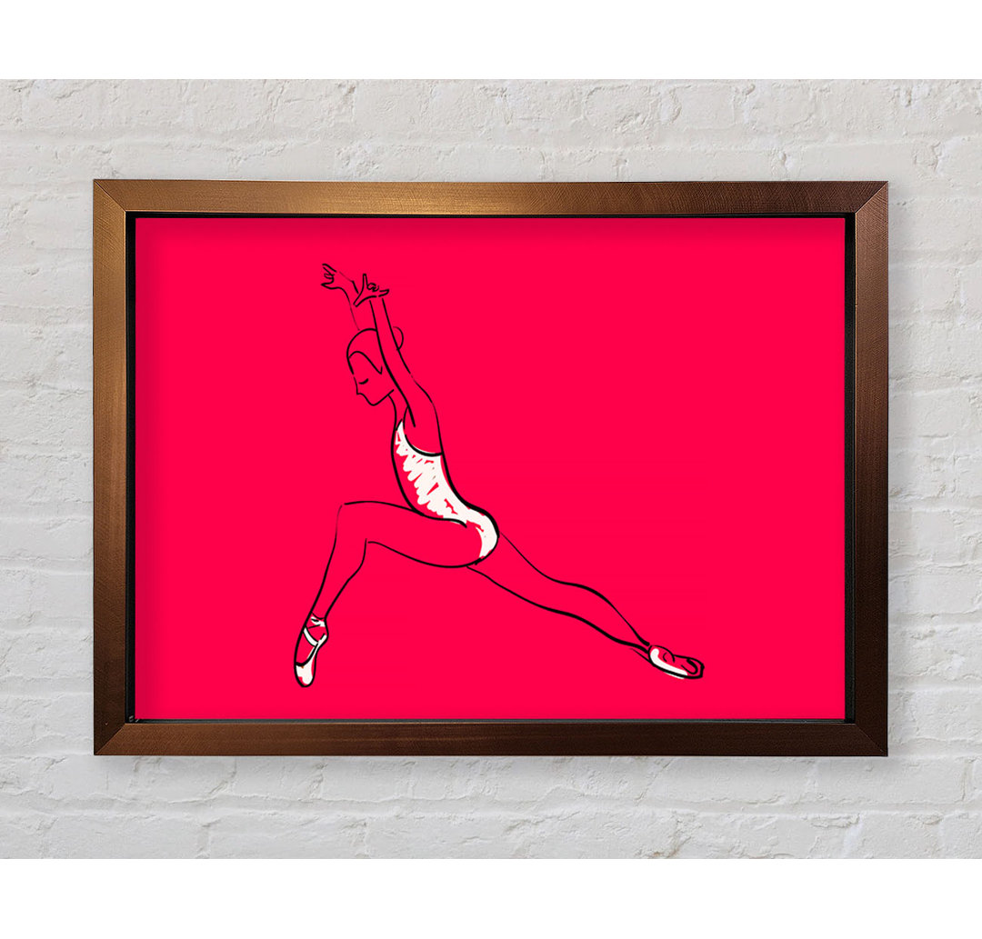 Gerahmtes Leinwandbild Pink White Ballerina 6