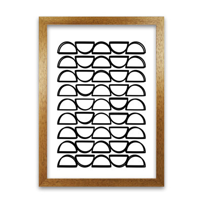 Black And White Mid Century Geometric B - Print on Canvas