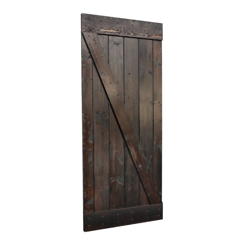 Porte de grange à noueux de bois en bois à panneau sans équipement d’installation