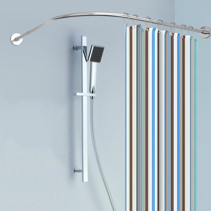 160cm Curved Tension Shower Curtain Pole