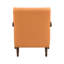 Chaise en cuir orange avec siège confortable et base noyer avec accents contemporains rembourrés de mousse flamboyante-252024747