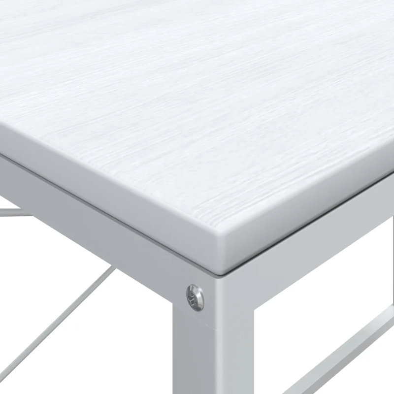 Satrogan Solid Wood Top Writing Desk, White