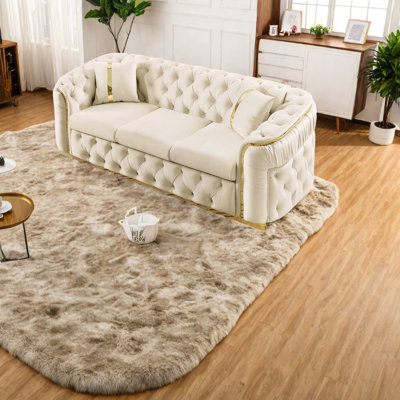 Luxurious Velvet And Steel Sofas, Modern Chesterfield For Living Room