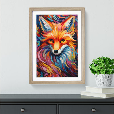 Fox Orphism No.2 - Single Picture Frame Print on Wood