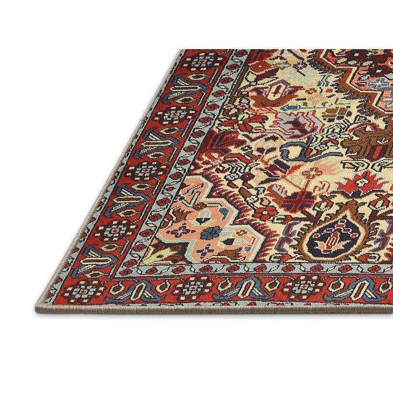 Tapis oriental oriental / noir / crème, Rectangle 7 pi x 10 pi
