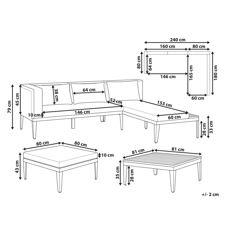Wicker 3 - Person Garden Lounge Set with Cushions