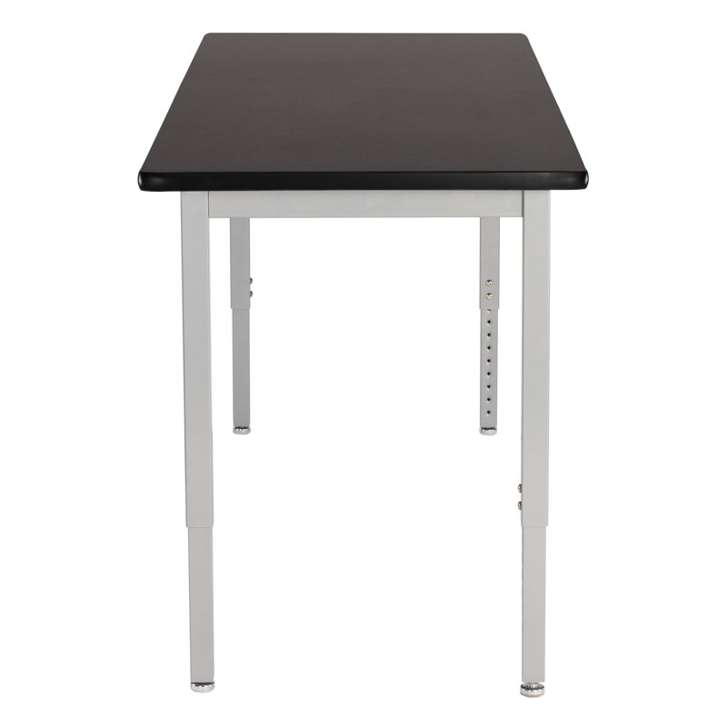 Adjustable Height Black and Silver Steel Science Table