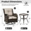 Ensemble de 6 chaises berçantes pivotantes en osier avec coussins et tables basses-2111313651