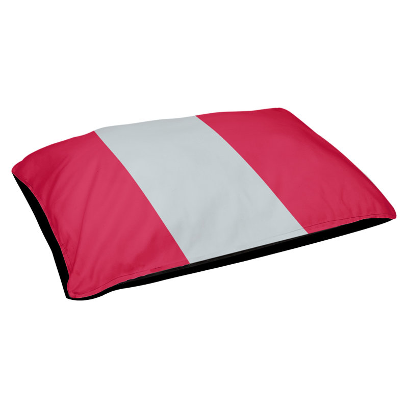 Coussin Golden State, Grand (l 40 po x P 30 po x H 14 po), Rouge / argent / rouge