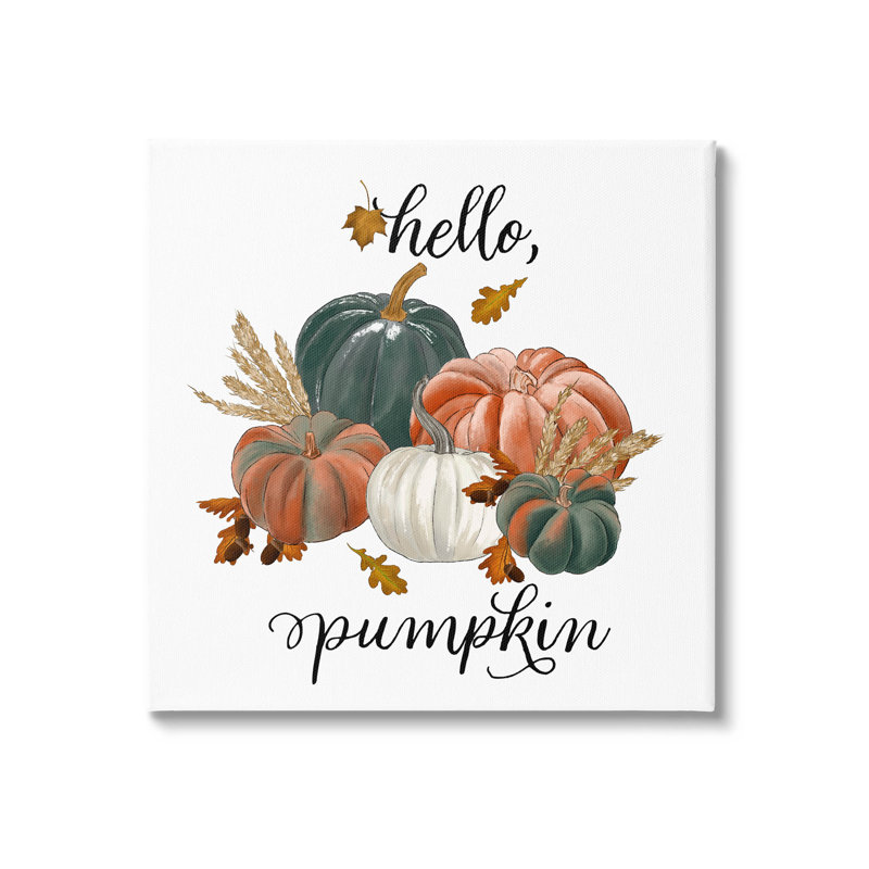 «Hello Pumpkin Fall Harvest», art mural sur toile par The Morning Evening Post, H 17 po x l 17 po x P 1,5 po