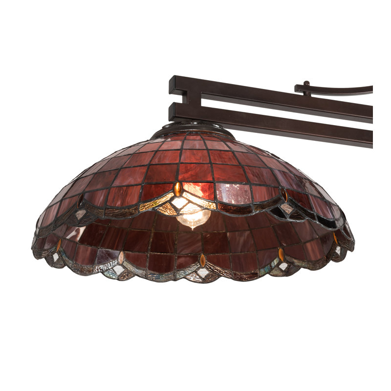Mahogany Bronze 3-Light Stained Glass Island Pendant