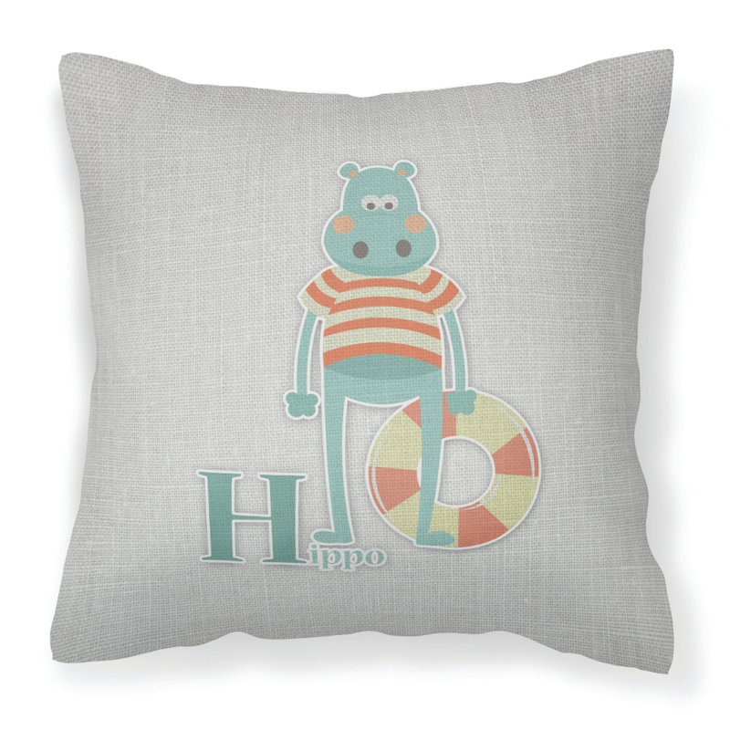 Coussin décoratif intérieur/extérieur alphabet b for bear, 18 po x 18 po, H