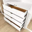 Armoire de rangement 44,7 po avec 4 tiroirs intégrés et porte vitrée Farmhouse-1460065213