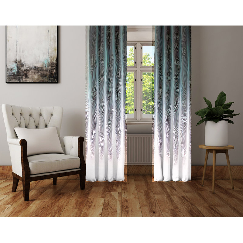 Bailidh Semi Sheer Curtain Pair, 20" W x 82" L
