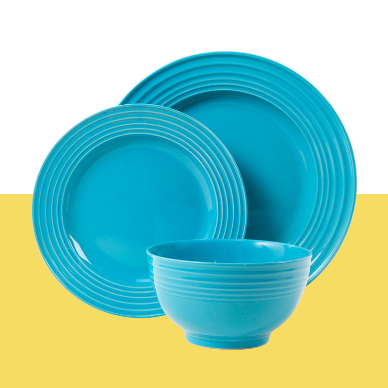 Service de table 12 pièces, service pour 4 Plaza Cafe, Turquoise