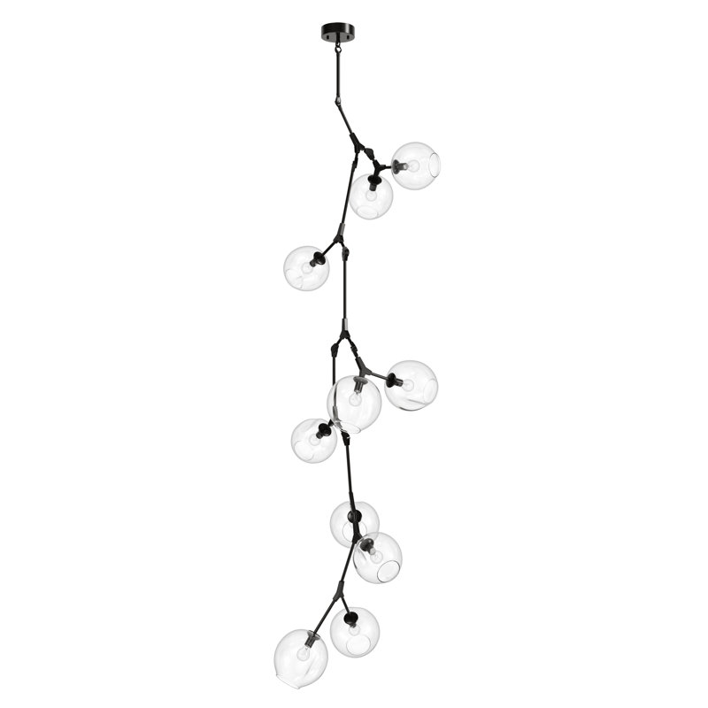 Lustre sphérique unique et remarquable à 10 lumières Maclean, Bronze foncé