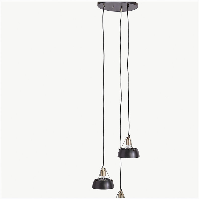 Ensemble de lustre moderne 3 lumières Renmarco, Noir, Noir