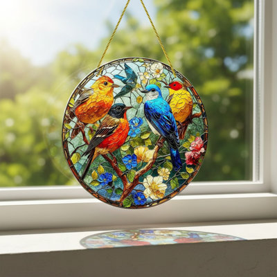 Vibrant Acrylic Hummingbird Suncatcher Window Hanging Gift Wall Art Indoor Outdoor Home Decor