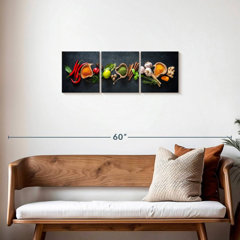 Épices pour la cuisson 3 pièces, H 12 po x l 38 po x P 1,25 po
