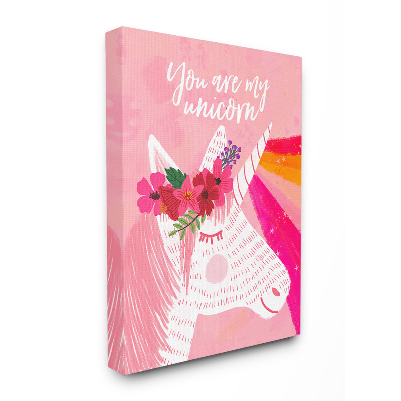 « rhododendron you is my licorne », art rose en arc-en-ciel, Toile tendue, H 16 po x l 20 po x P 1,5 po