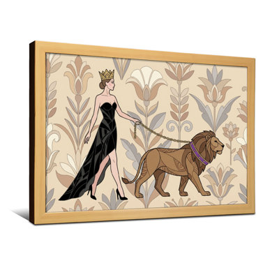Animals Queen In Gown Walking Lion