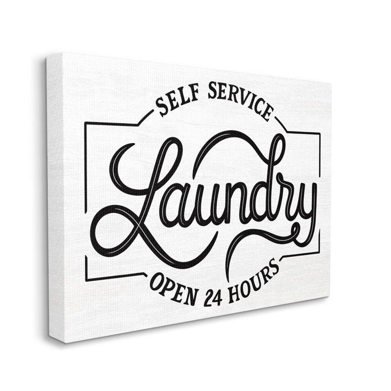 " Self Service Laundry Open Sign " by Jalynn Heerdt, 16" H x 20" W x 1.5" D
