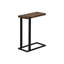 Table d'appoint, en forme de C, bout, côté, collation, salon, chambre à coucher, stratifié brun, métal noir, contemporain, moderne-854636217