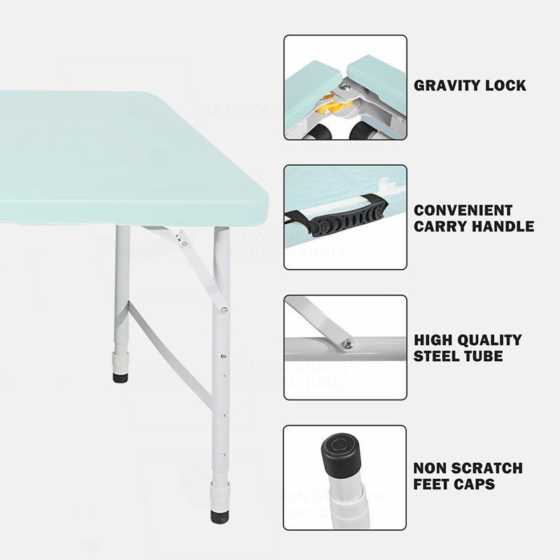 Table pliante portative 4 pi pour le camping, Bleu