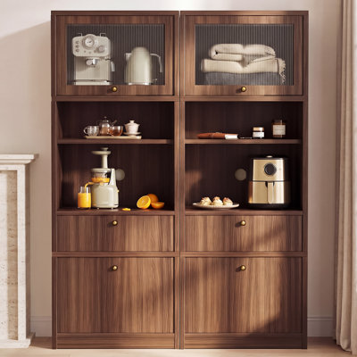 Armoire de rangement pour micro-ondes 2 pièces