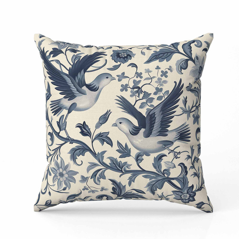 Coussin Delicate, Beige / ivoire / gris, Carré 16 po