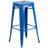 Colbert 30'' Round Metal Indoor-Outdoor Bar Table Set with 4 Square Seat Backless Stools-24678657-24678664