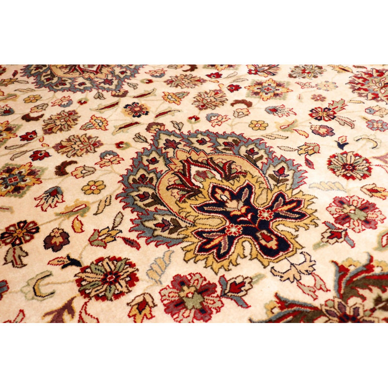 Canvello Tabriz Hand-Knotted Lamb's Wool Area Rug- 9' X 11'9"