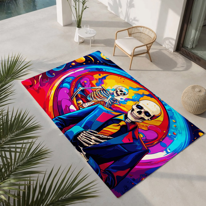 Ecliptic Bloom Indoor And Outdoor Area Rug, Rectangle 2' x 3'