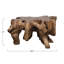 Table basse ronde en bois brun