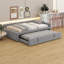 Lit de jour double rembourré en forme de L - Lit gigogne escamotable double inclus-330921027