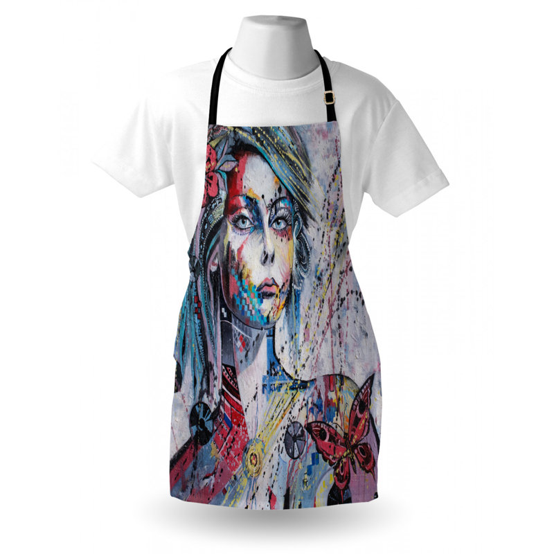 Tablier à motif portrait fantaisie