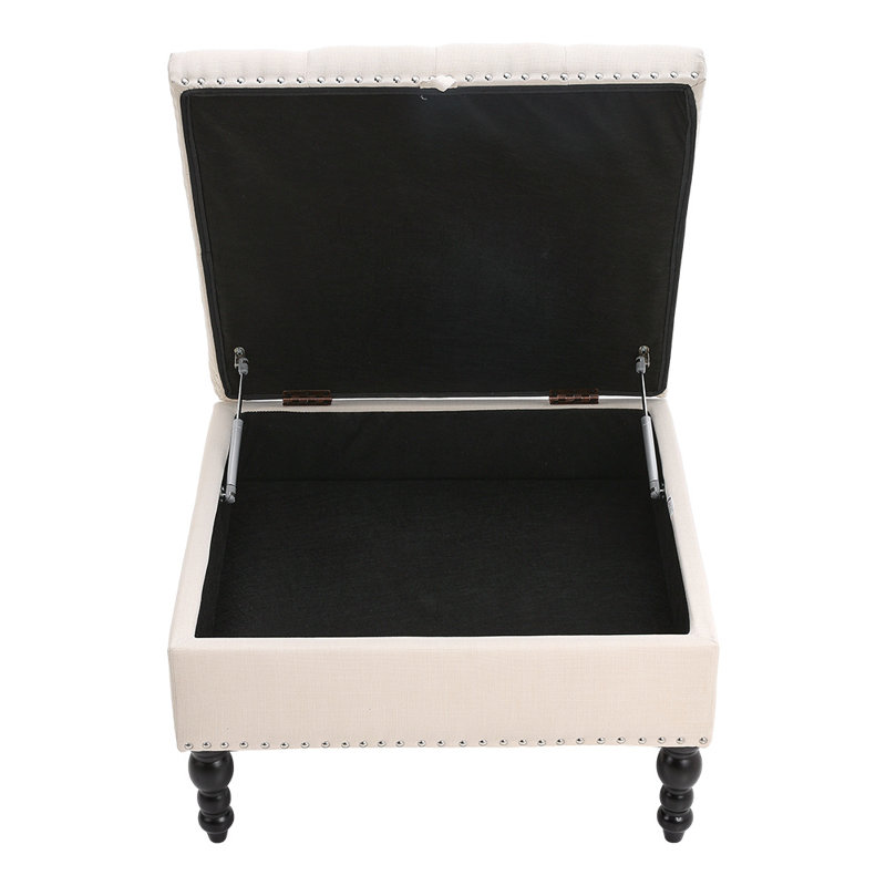 Dupras 74cm Wide Ottoman with Storage, Beige