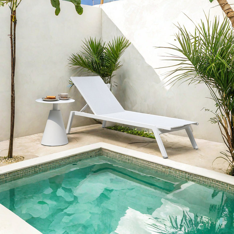 Adjustable Outdoor Chaise Lounge Outdoor Metal Chaise Lounge Set with Table