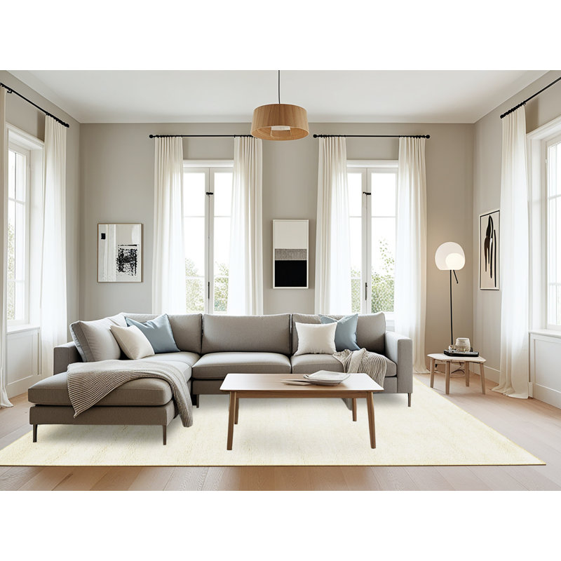 Surface beige contemporaine tapis, Rectangle 8 pi x 12 pi