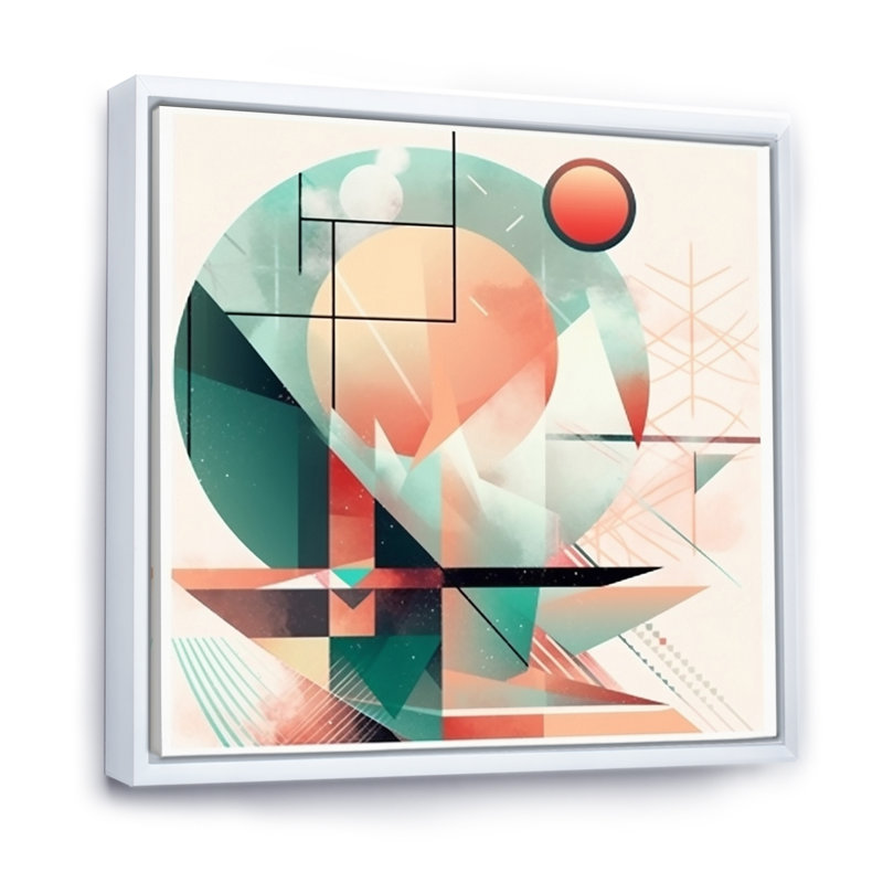 Boho Landscape Earthy Green Unapologetic Pink - art mural moderne sur toile géométrique, H 16 po x l 16 po x P 1 po