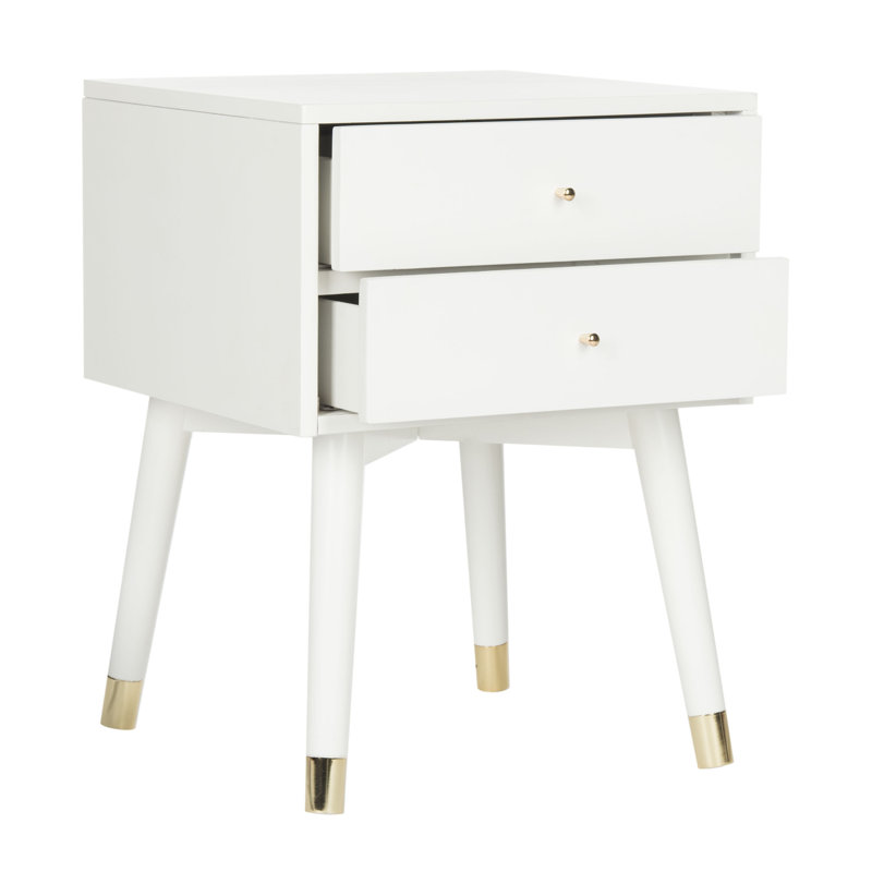Debriana 18'' W Nightstand, Gold/White
