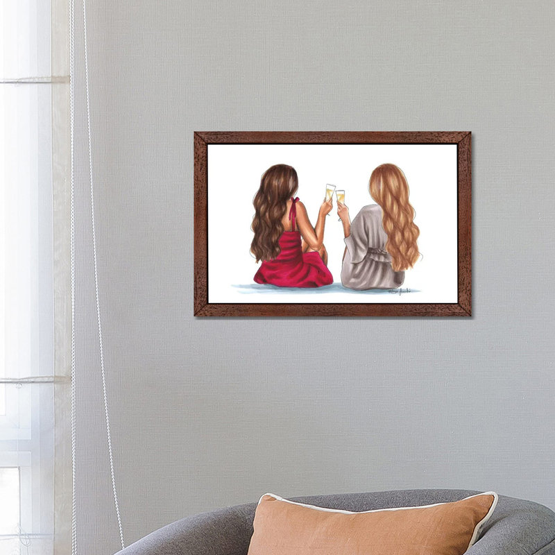 Cheers by Elza Fouche - Print on Canvas, 152.5 cm H x 101.5 cm W, Brown Framed