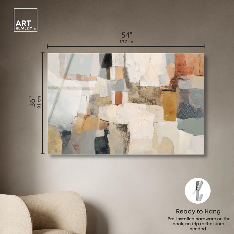 Décoration murale bohème colorée par Art Remedy, prête à être suspendue, 54 x 36, H 36 po x l 54 po