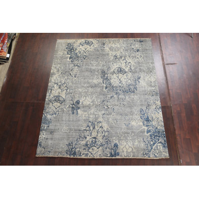 Tapis oriental à motif de teinture végétale Tomi noué à la main 8 x 10