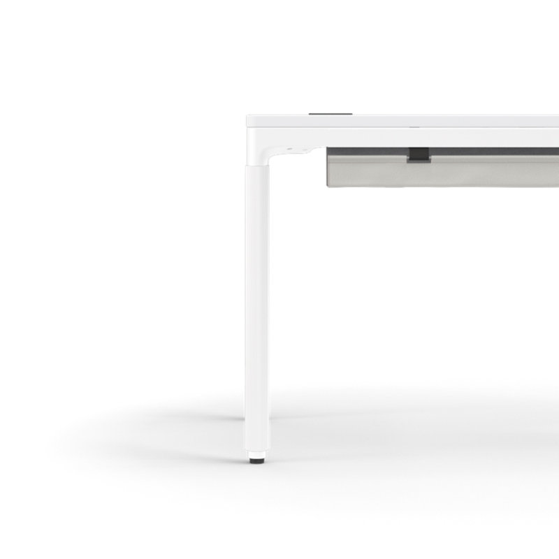 eFloat Quattro, 23 in. D x 58 in. W Sit-Stand Desk with Carbon Black Base, Carbon Black Painted Wood Top, and Black Salzburg Leather Cable Manager